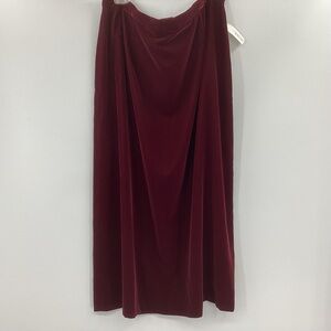 *** Talbots Burgundy Velvet Skirt Made in USA NWT ***18